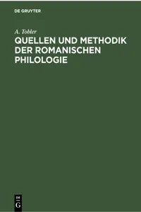 Quellen und Methodik der Romanischen Philologie_cover