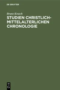 Studien christlich-mittelalterlichen Chronologie_cover