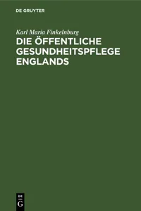 Die öffentliche Gesundheitspflege Englands_cover