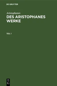 Aristophanes: Des Aristophanes Werke. Teil 1_cover