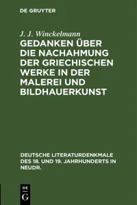 Gedanken über die Nachahmung der griechischen Werke in der Malerei und Bildhauerkunst_cover