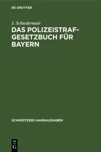 Das Polizeistrafgesetzbuch für Bayern_cover