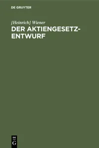 Der Aktiengesetz-Entwurf_cover