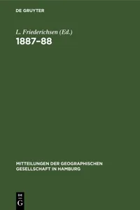 Mitteilungen der Geographischen Gesellschaft in Hamburg 1887–88_cover