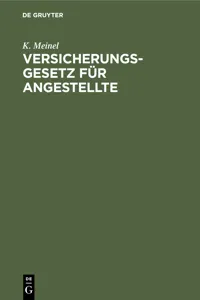 Versicherungsgesetz für Angestellte_cover