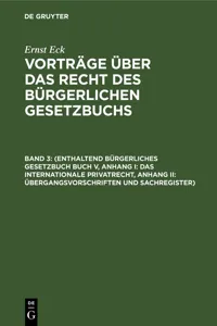 (Enthaltend Bürgerliches Gesetzbuch Buch V, Anhang I: Das internationale Privatrecht, Anhang II: Übergangsvorschriften und Sachregister)_cover