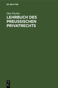 Lehrbuch des preußischen Privatrechts_cover