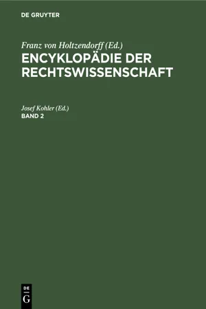 Encyklopädie der Rechtswissenschaft. Band 2