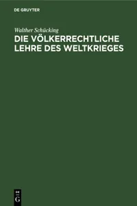 Die völkerrechtliche Lehre des Weltkrieges_cover