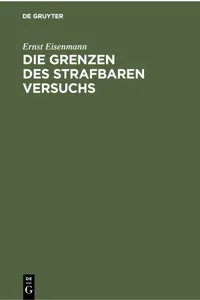 Die Grenzen des strafbaren Versuchs_cover