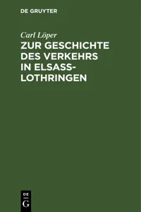 Zur Geschichte des Verkehrs in Elsaß-Lothringen_cover