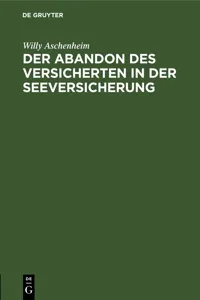 Der Abandon des Versicherten in der Seeversicherung_cover