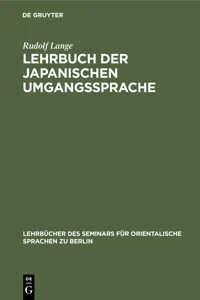 Lehrbuch der japanischen Umgangssprache_cover