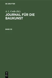 Journal für die Baukunst. Band 30_cover