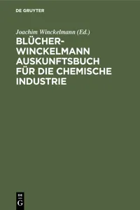 Blücher-Winckelmann Auskunftsbuch für die chemische Industrie_cover