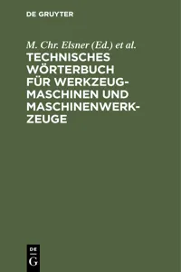 Technisches Wörterbuch für Werkzeugmaschinen und Maschinenwerkzeuge_cover