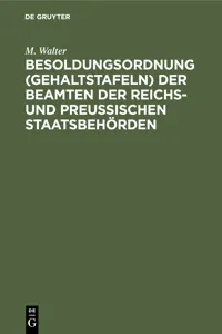 Besoldungsordnung (Gehaltstafeln) der Beamten der Reichs- und preußischen Staatsbehörden_cover