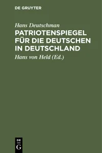 Patriotenspiegel für die Deutschen in Deutschland_cover
