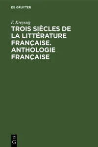 Trois siècles de la littérature française. Anthologie française_cover