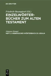 Hebräisches Wörterbuch zu Jesaja_cover