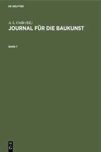 Journal für die Baukunst. Band 7_cover