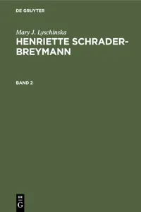 Mary J. Lyschinska: Henriette Schrader-Breymann_cover