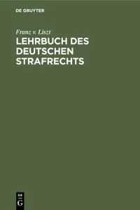 Lehrbuch des Deutschen Strafrechts_cover