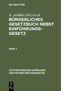 Bürgerliches Gesetzbuch nebst Einführungsgesetz_cover