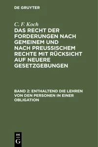 Enthaltend die Lehren von den Personen in einer Obligation_cover