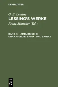 Hamburgische Dramaturgie, Band 1 und Band 2_cover