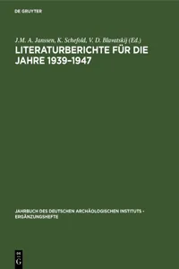 Literaturberichte für die Jahre 1939–1947_cover