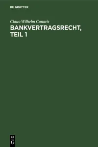 Bankvertragsrecht, Erster Teil_cover