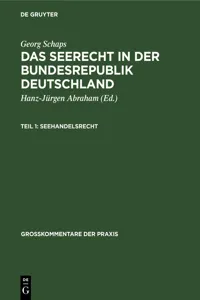 Georg Schaps: Das Seerecht in der Bundesrepublik Deutschland. Teil 1_cover