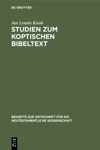 Studien zum koptischen Bibeltext_cover