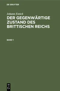 Johann Entick: Der gegenwärtige Zustand des brittischen Reichs. Band 1_cover