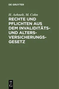 Rechte und Pflichten aus dem Invaliditäts- und Altersversicherungs-Gesetz_cover