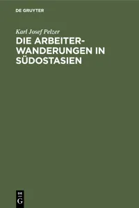 Die Arbeiterwanderungen in Südostasien_cover