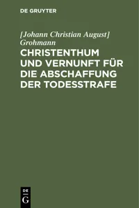 Christenthum und Vernunft für die Abschaffung der Todesstrafe_cover