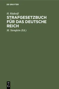 Strafgesetzbuch für das deutsche Reich_cover