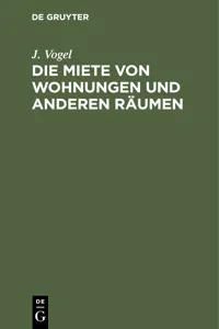 Die Miete von Wohnungen und anderen Räumen_cover