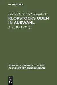 Klopstocks Oden in Auswahl_cover