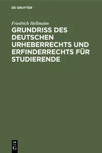 Grundriss des deutschen Urheberrechts und Erfinderrechts für Studierende_cover