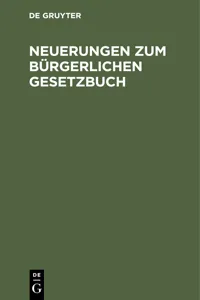 Neuerungen zum Bürgerlichen Gesetzbuch_cover