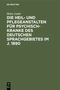 Die Heil- und Pflegeanstalten für Psychisch-Kranke des deutschen Sprachgebietes im J. 1890_cover