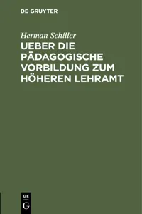 Ueber die pädagogische Vorbildung zum höheren Lehramt_cover