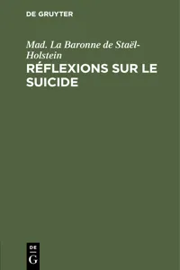 Réflexions sur le suicide_cover