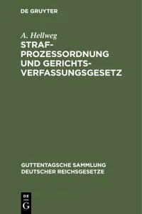 Strafprozessordnung und Gerichtsverfassungsgesetz_cover