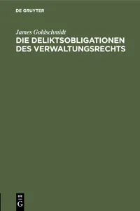 Die Deliktsobligationen des Verwaltungsrechts_cover