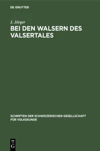 Bei den Walsern des Valsertales_cover