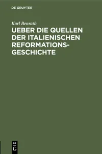 Ueber die Quellen der italienischen Reformationsgeschichte_cover